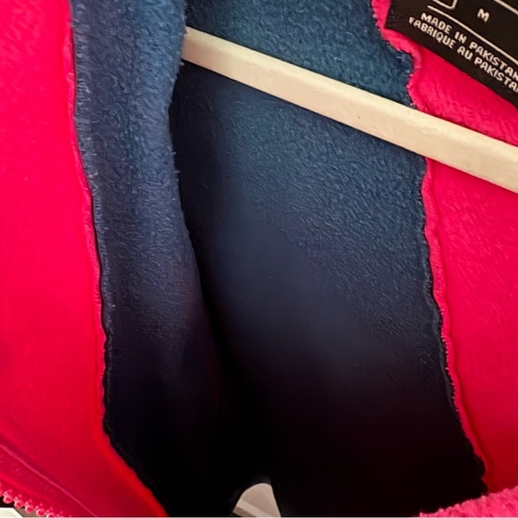 NIKE sz M DIY Fleece Hoodie Half Zip Pink Blue Half Long Sleeve - Picture 9 of 15